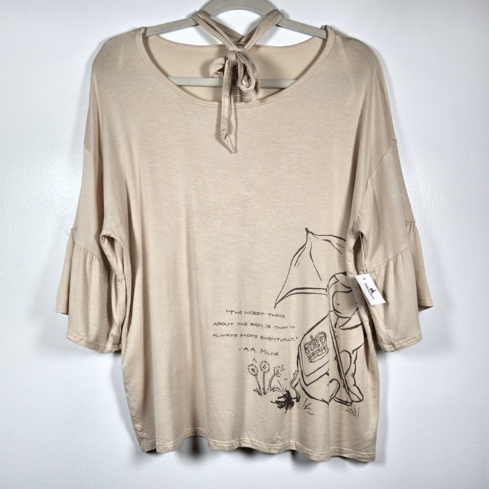 NEW Disney Parks Winnie The Pooh Eeyore Cream Lightweight Top Size Medium - Picture 2 of 12